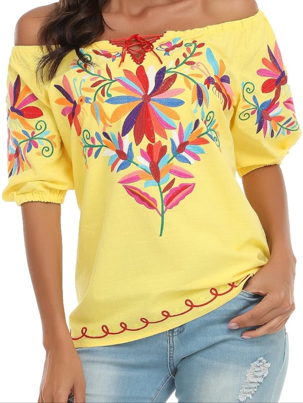 Emboidered Peasant Blouse NWT Boho